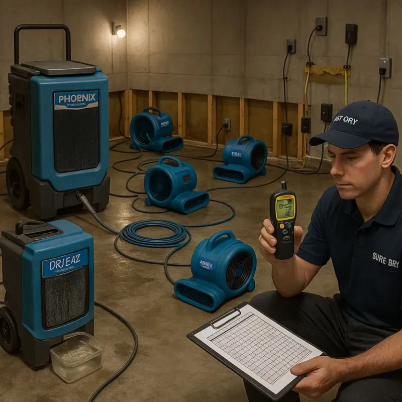 Structural Drying and Dehumidification process in Charlotte, MI